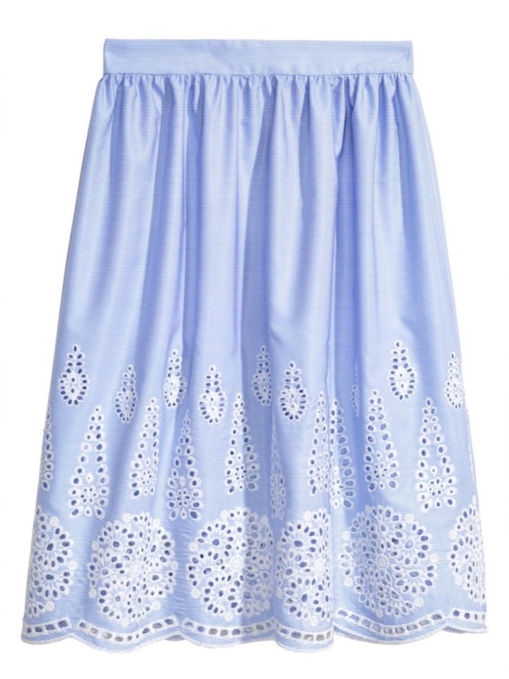H&M Blue and White Eyelet Women's Skirt